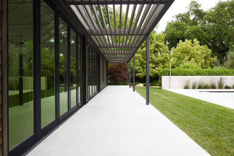 Modern pergola walkway