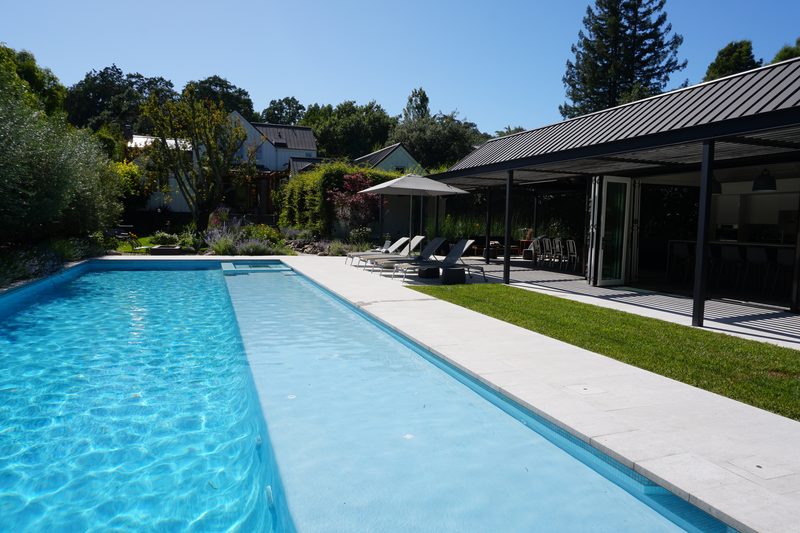 Full pool view with estate grounds